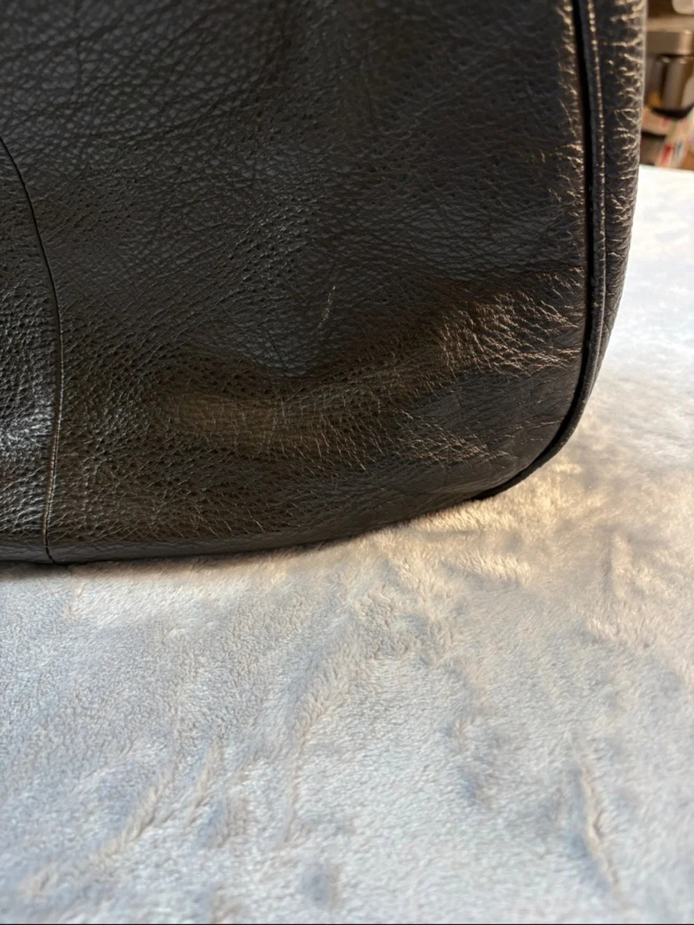 Tory Burch Black Leather Shoulder Hobo Bag with Signature Medallion